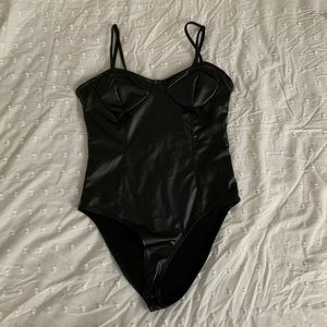 Faux Leather Bodysuit